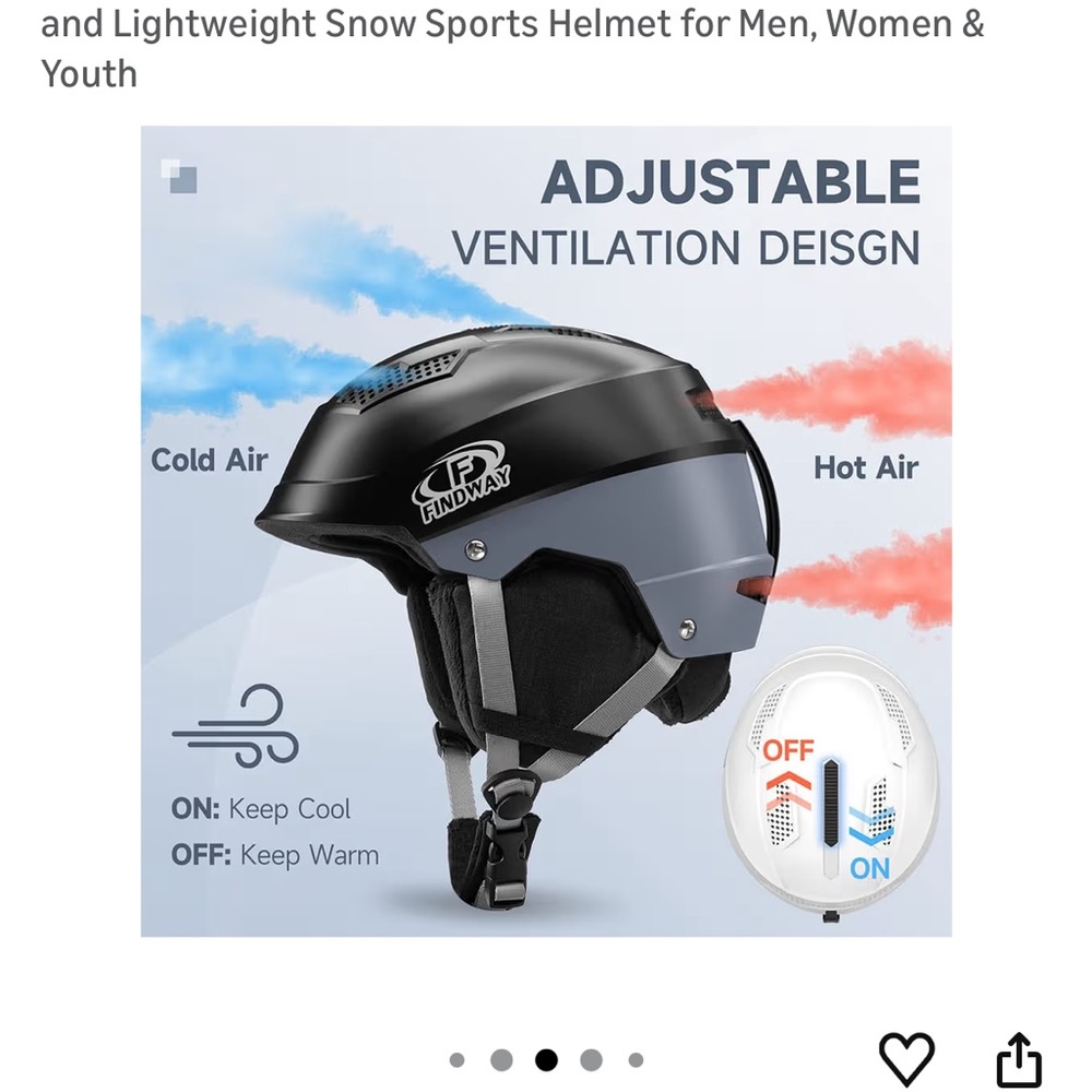Findway Black Snow Sports Helmet size small unused